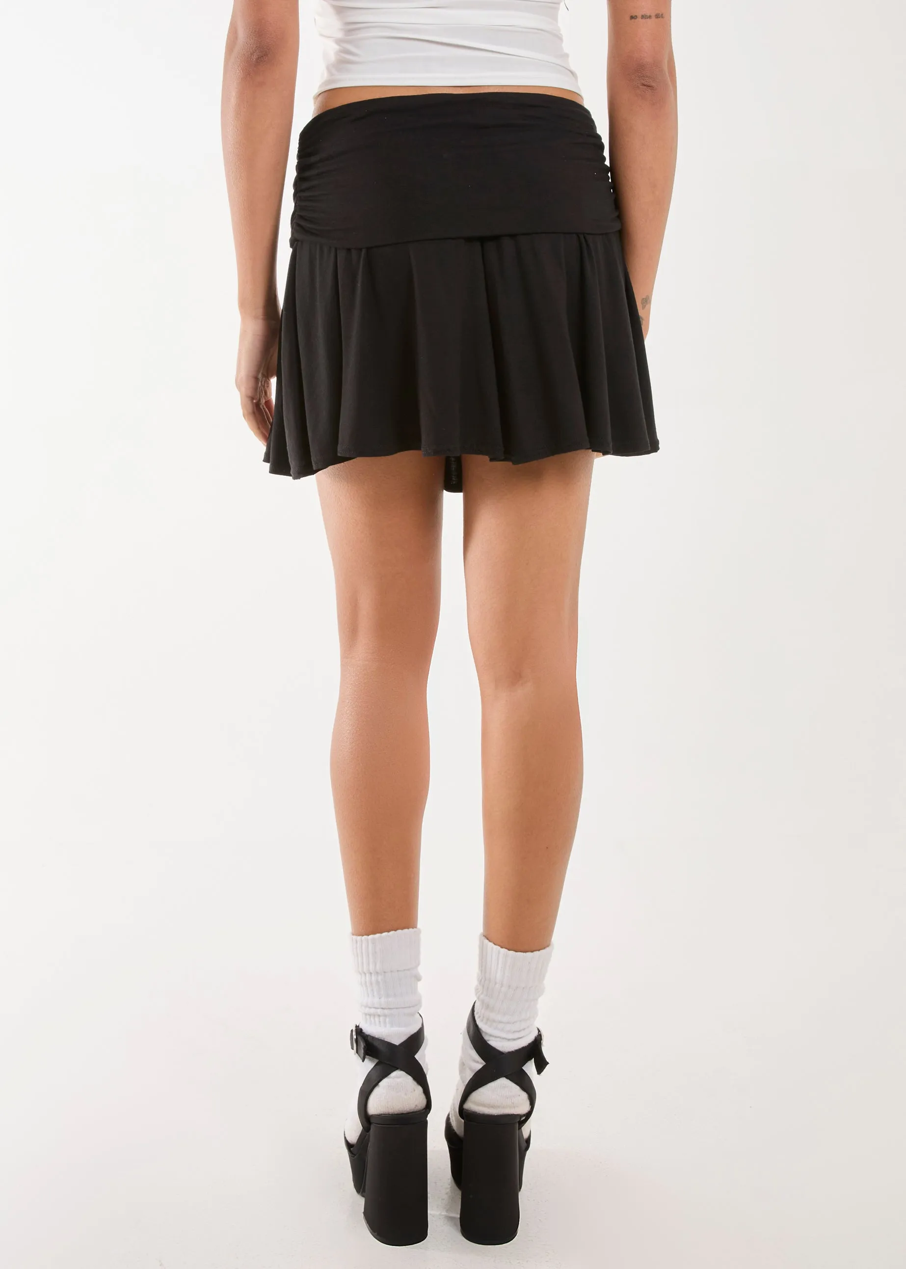 Double Fold Over Mini Skirt