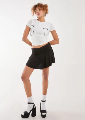 Double Fold Over Mini Skirt