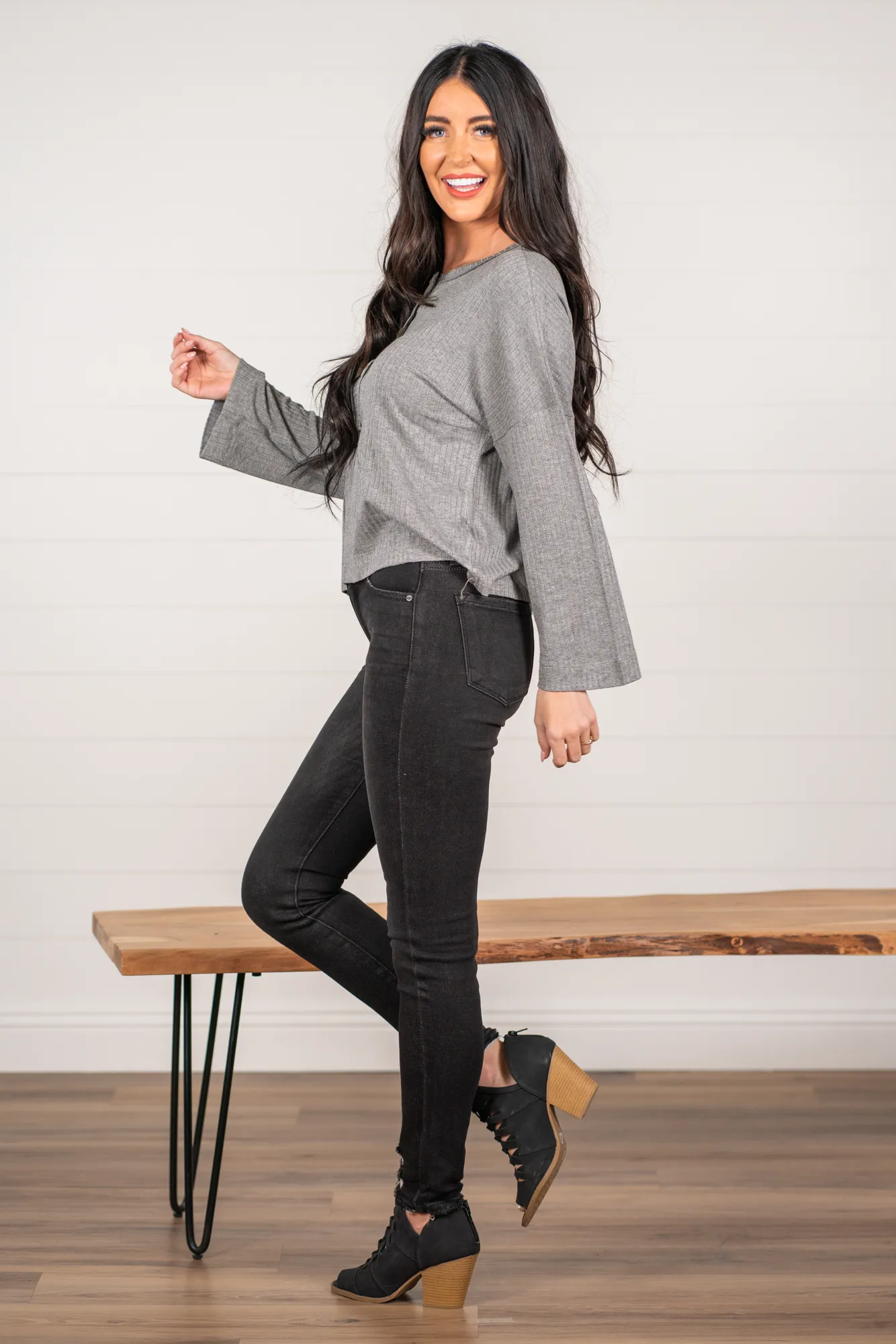 Drop Sleeve Button Up | Top