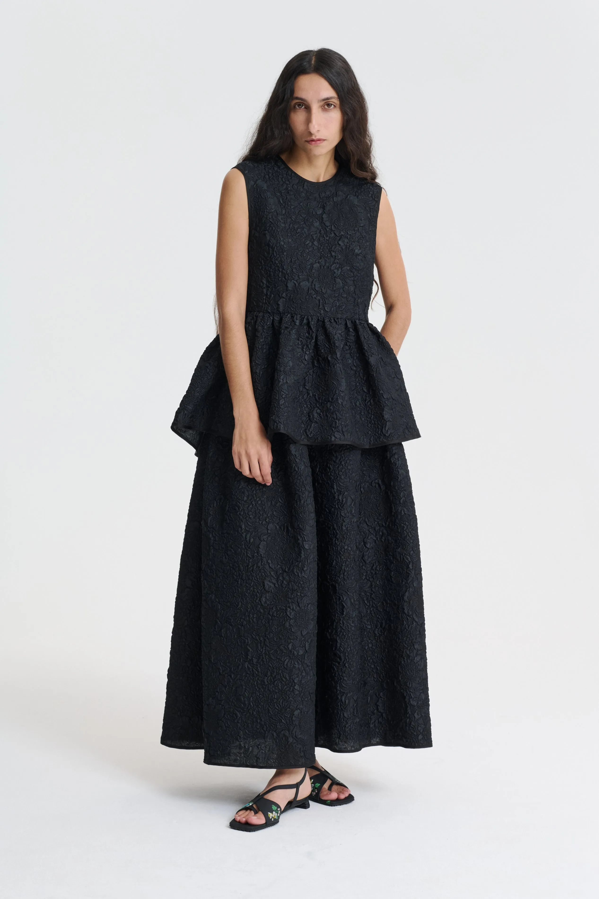 EA | TOP BORAGE CLOQU… BLACK
