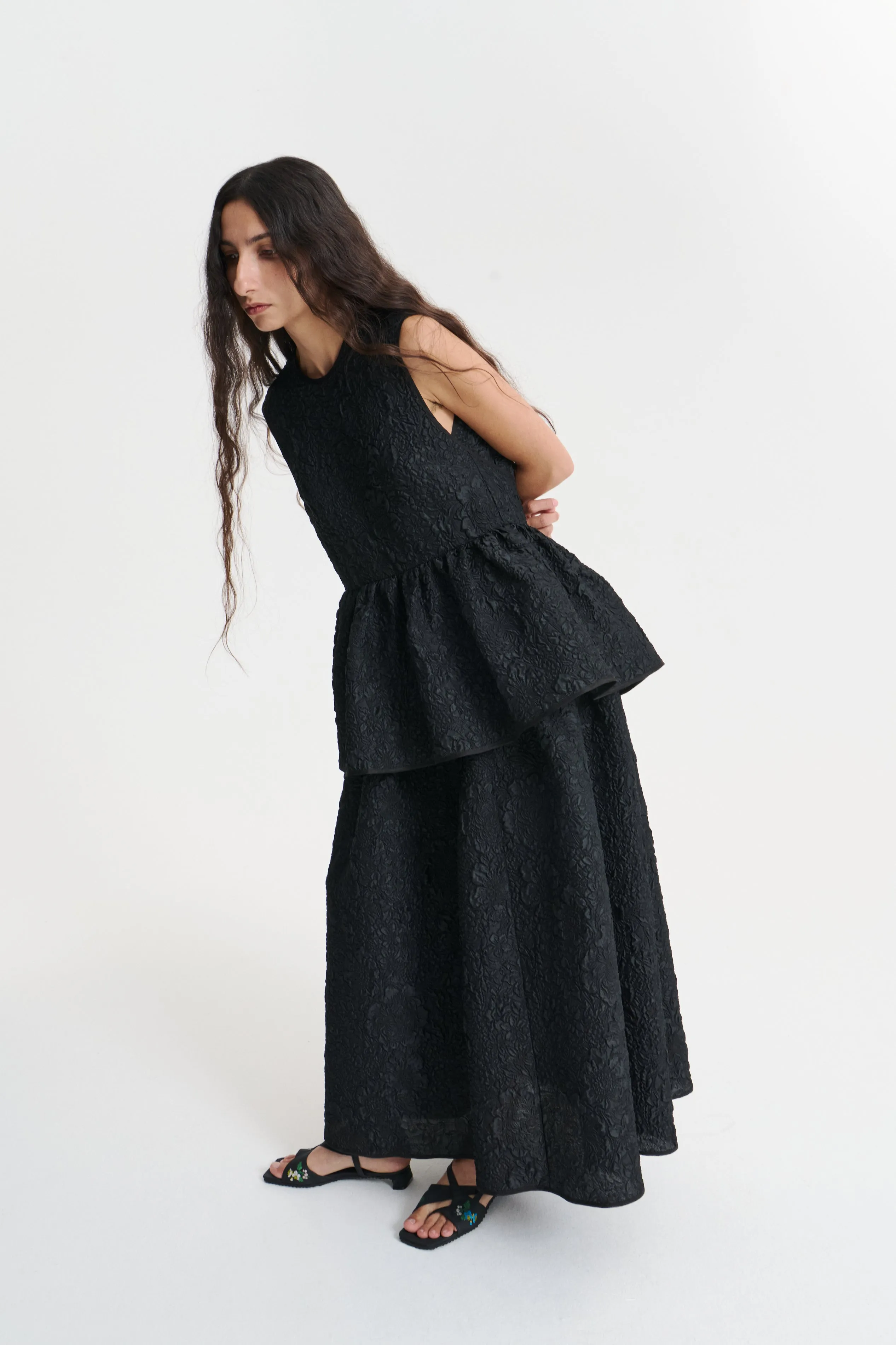 EA | TOP BORAGE CLOQU… BLACK
