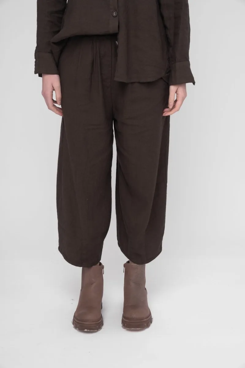 Elastic Waist Cotton Linen Blend Pants