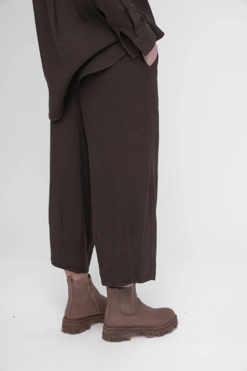 Elastic Waist Cotton Linen Blend Pants