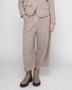 Elastic Waist Cotton Linen Blend Pants