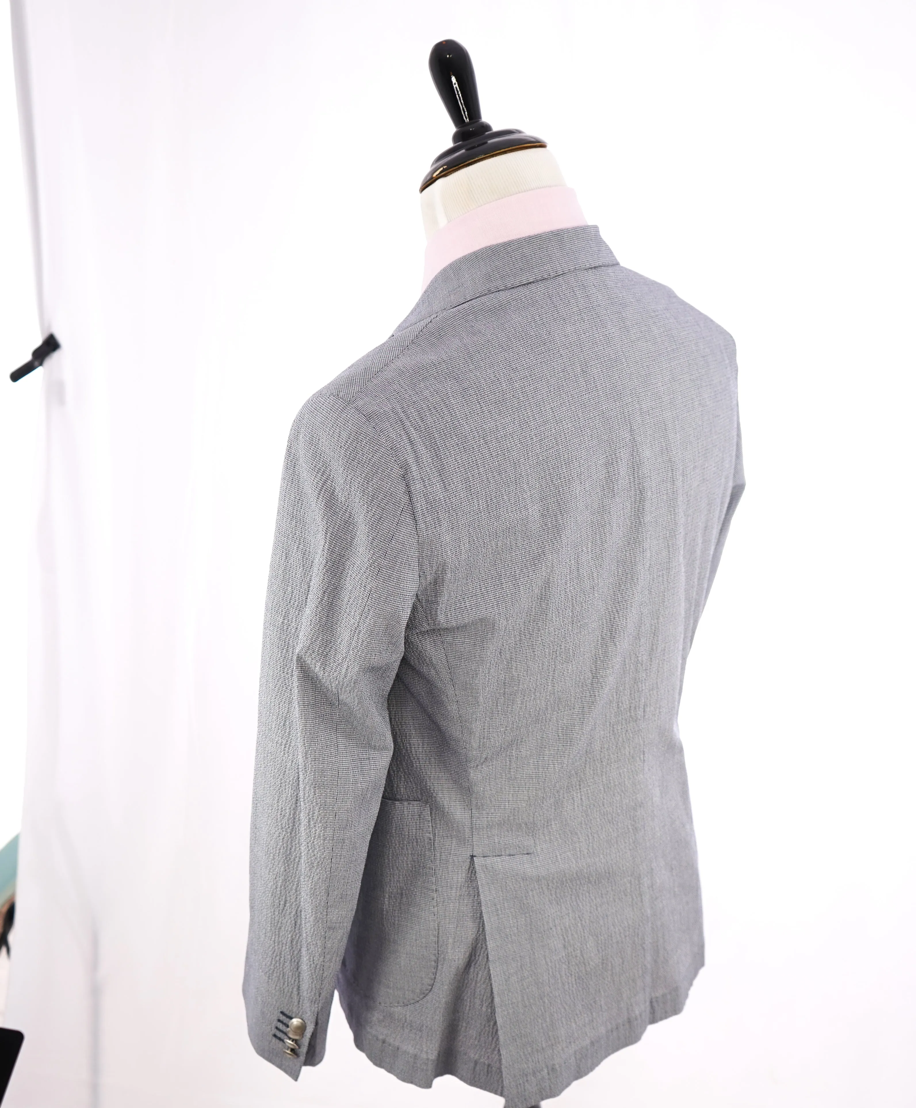 ELEVENTY -  "JOGGER / Draw String" Unlined Cotton Blue Houndstooth Suit - 40R