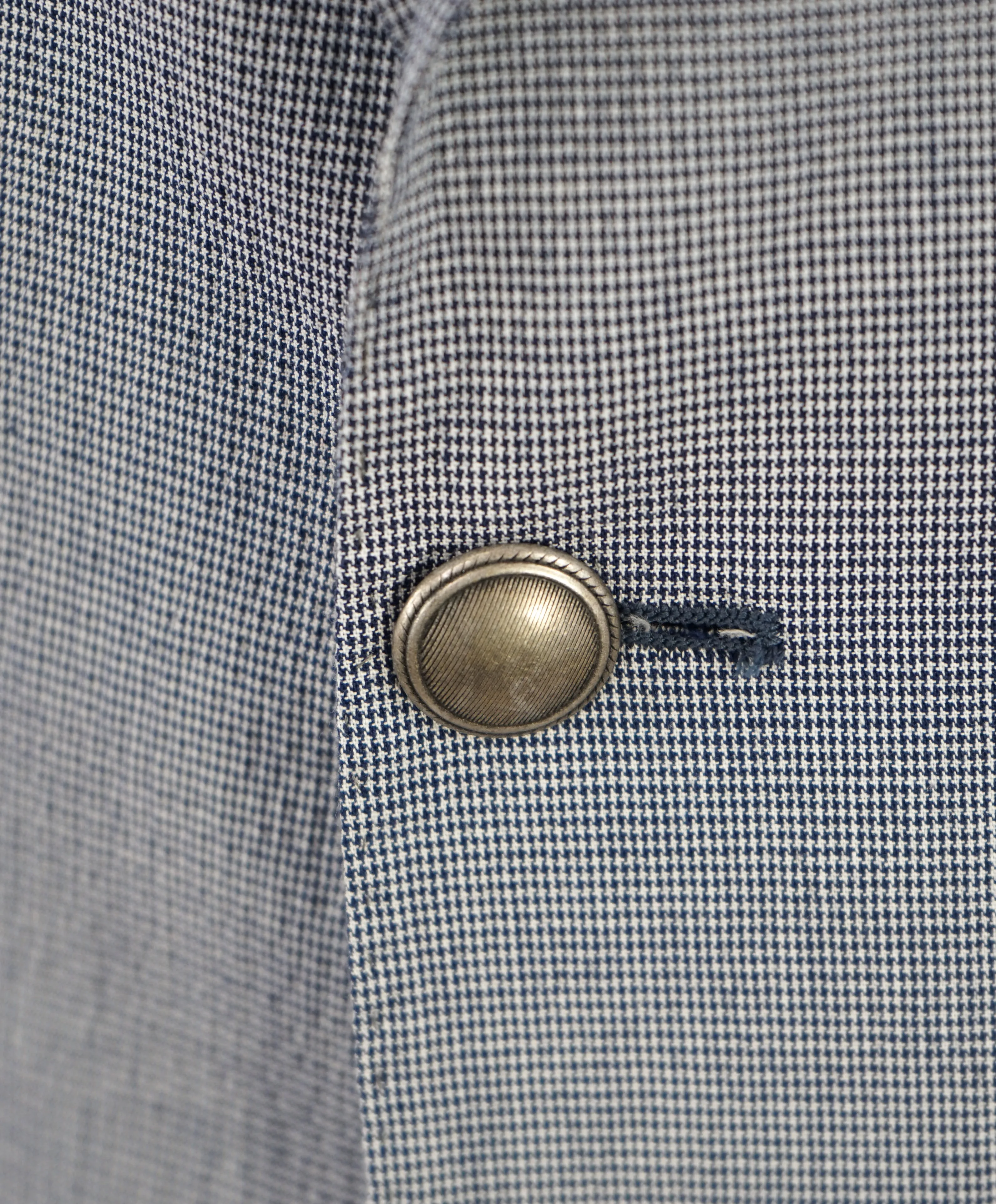 ELEVENTY -  "JOGGER / Draw String" Unlined Cotton Blue Houndstooth Suit - 40R