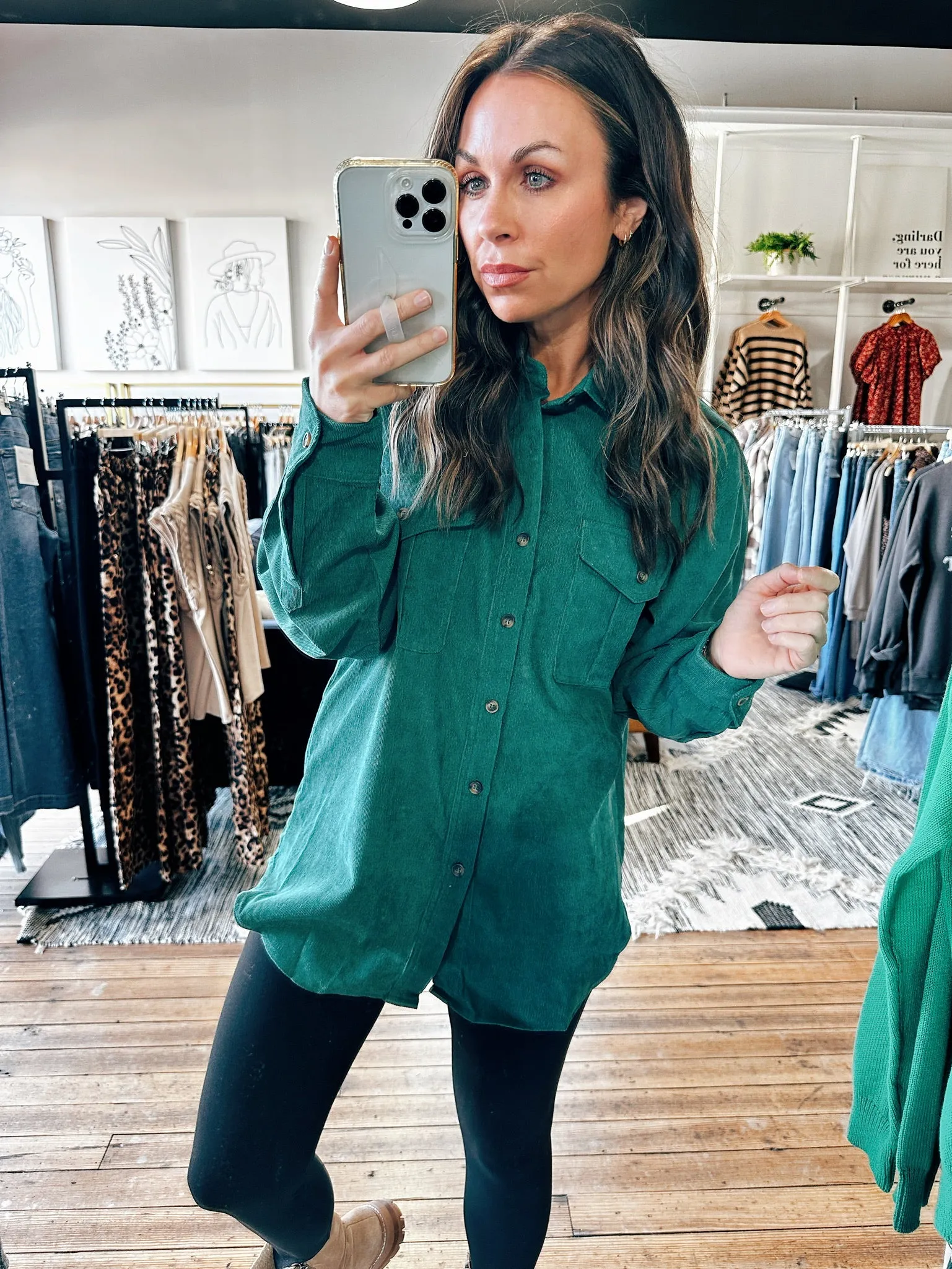 Faded Cord Button Up-2 Colors -ALL SALES FINAL
