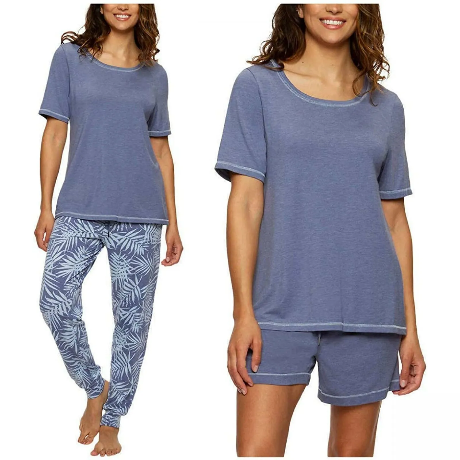 Felina Women's 3-Piece Pajama Lounge Set With Top Jogger Pants Shorts
