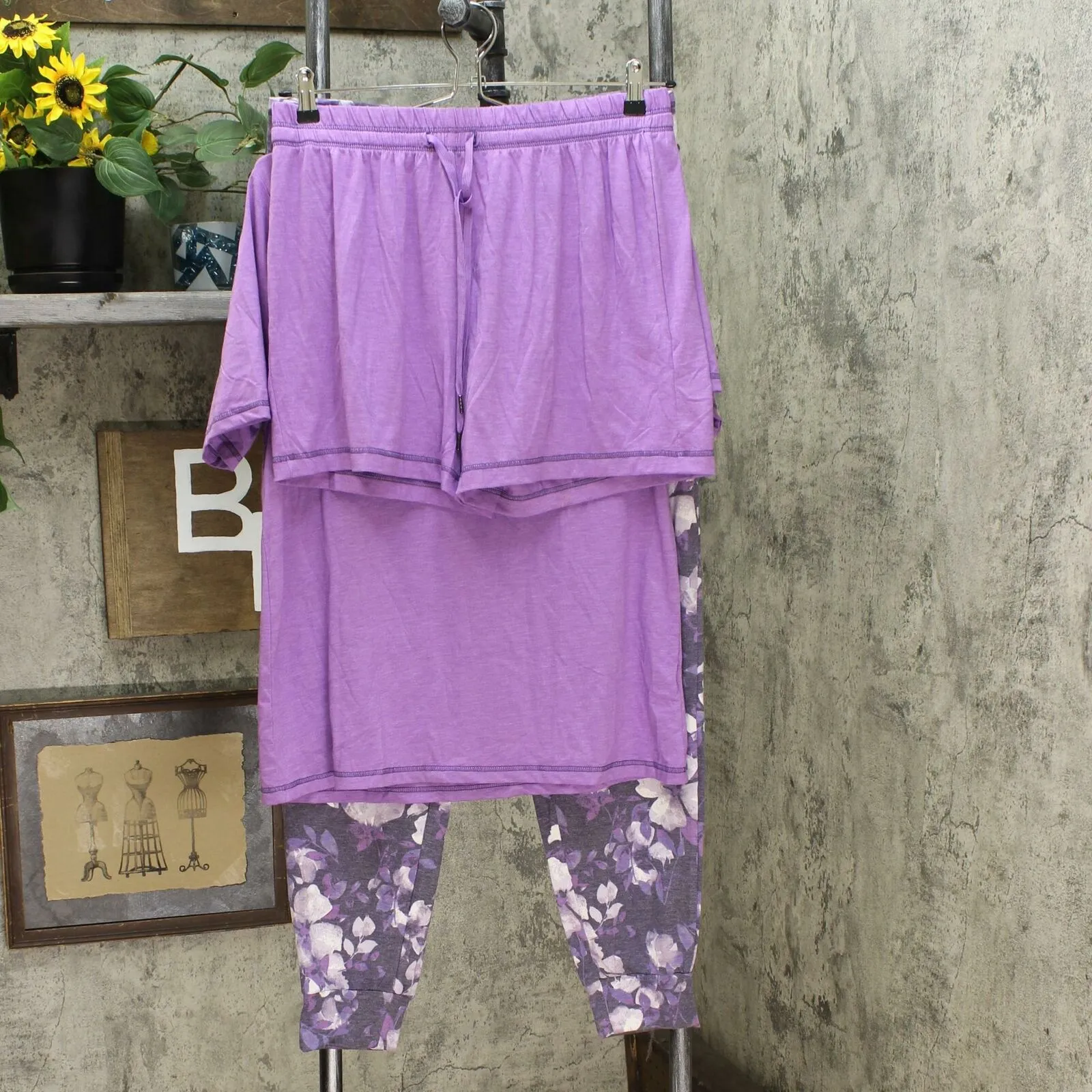 Felina Women's 3-Piece Pajama Lounge Set With Top Jogger Pants Shorts