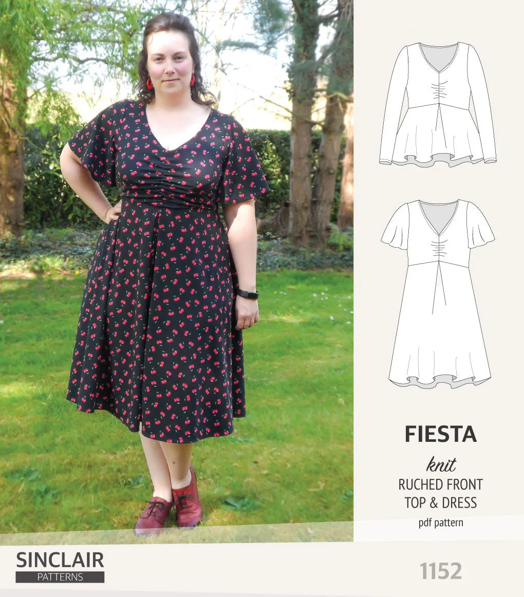 Fiesta ruched bust knit top and dress (PDF)