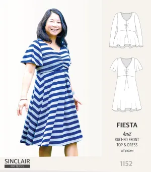 Fiesta ruched bust knit top and dress (PDF)