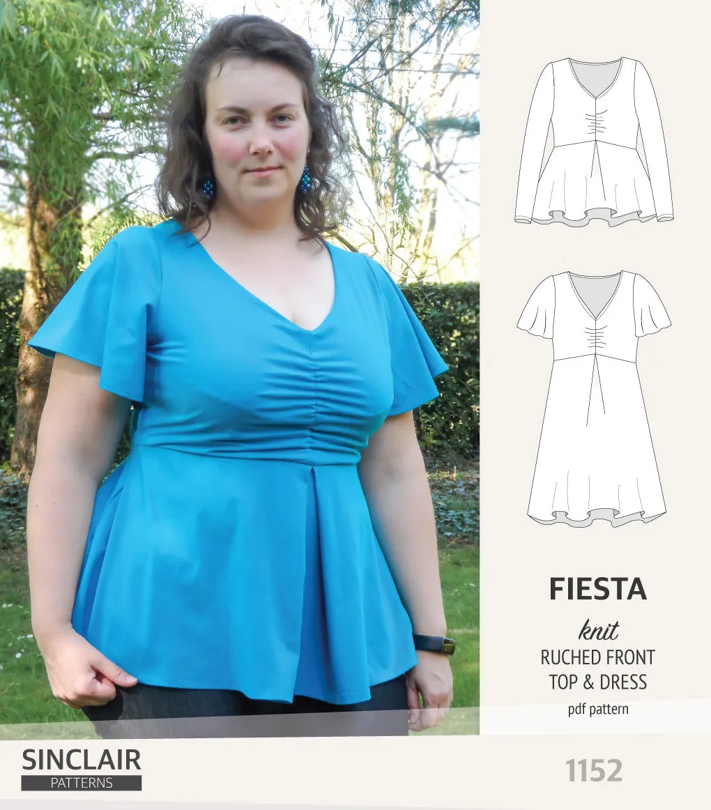 Fiesta ruched bust knit top and dress (PDF)