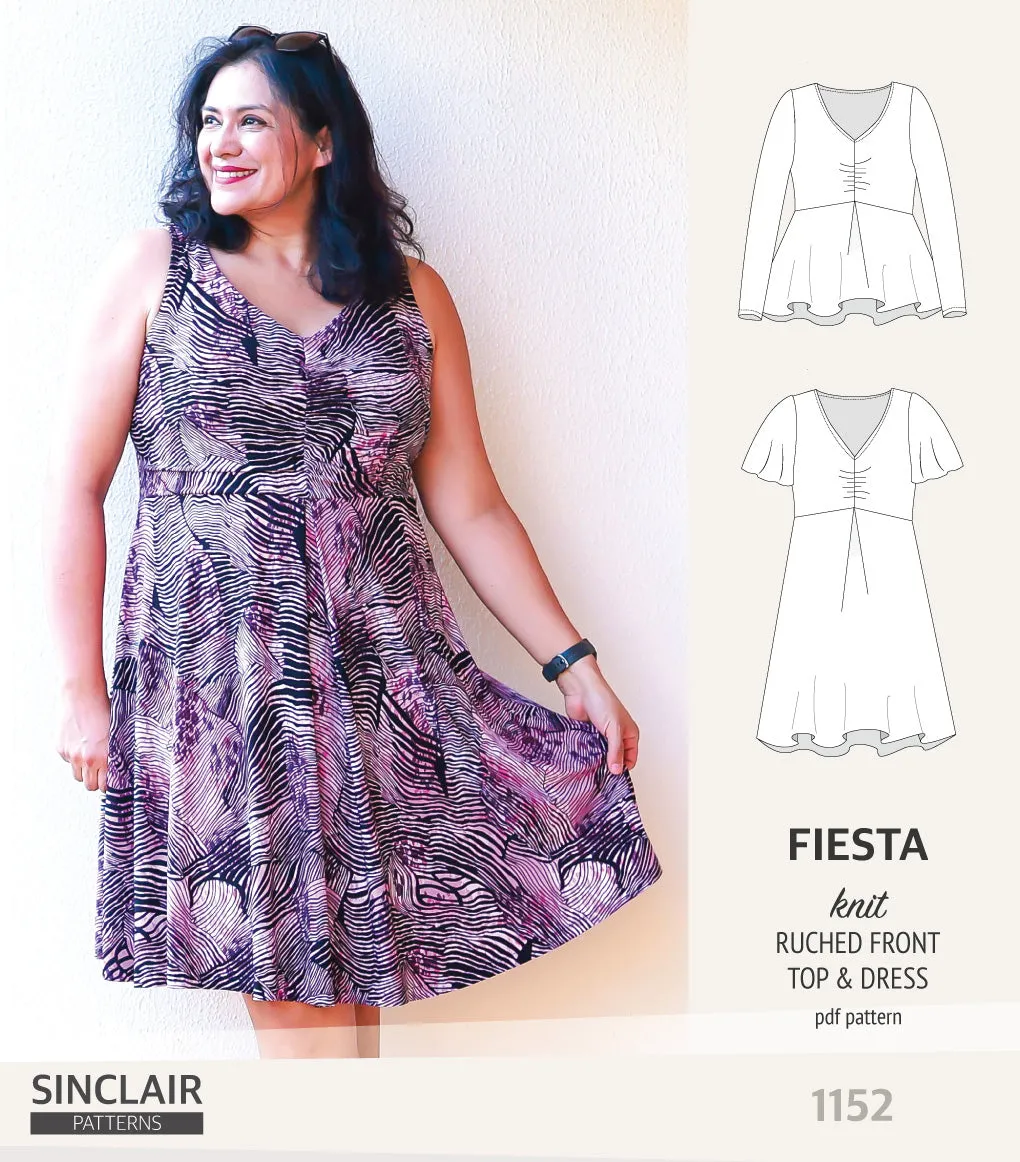 Fiesta ruched bust knit top and dress (PDF)