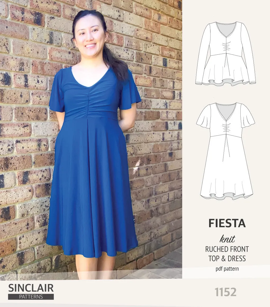 Fiesta ruched bust knit top and dress (PDF)