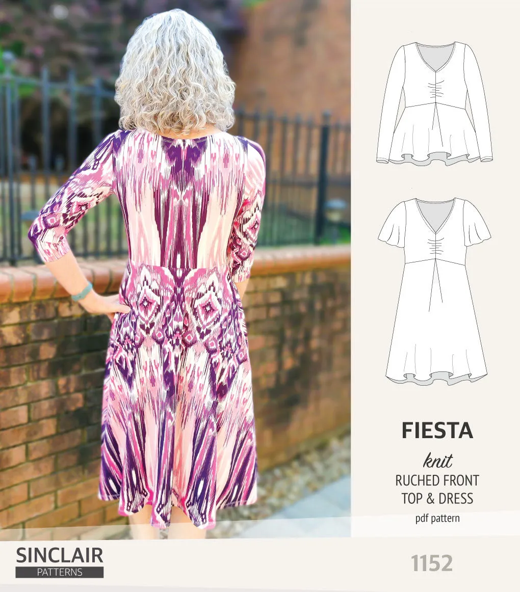 Fiesta ruched bust knit top and dress (PDF)