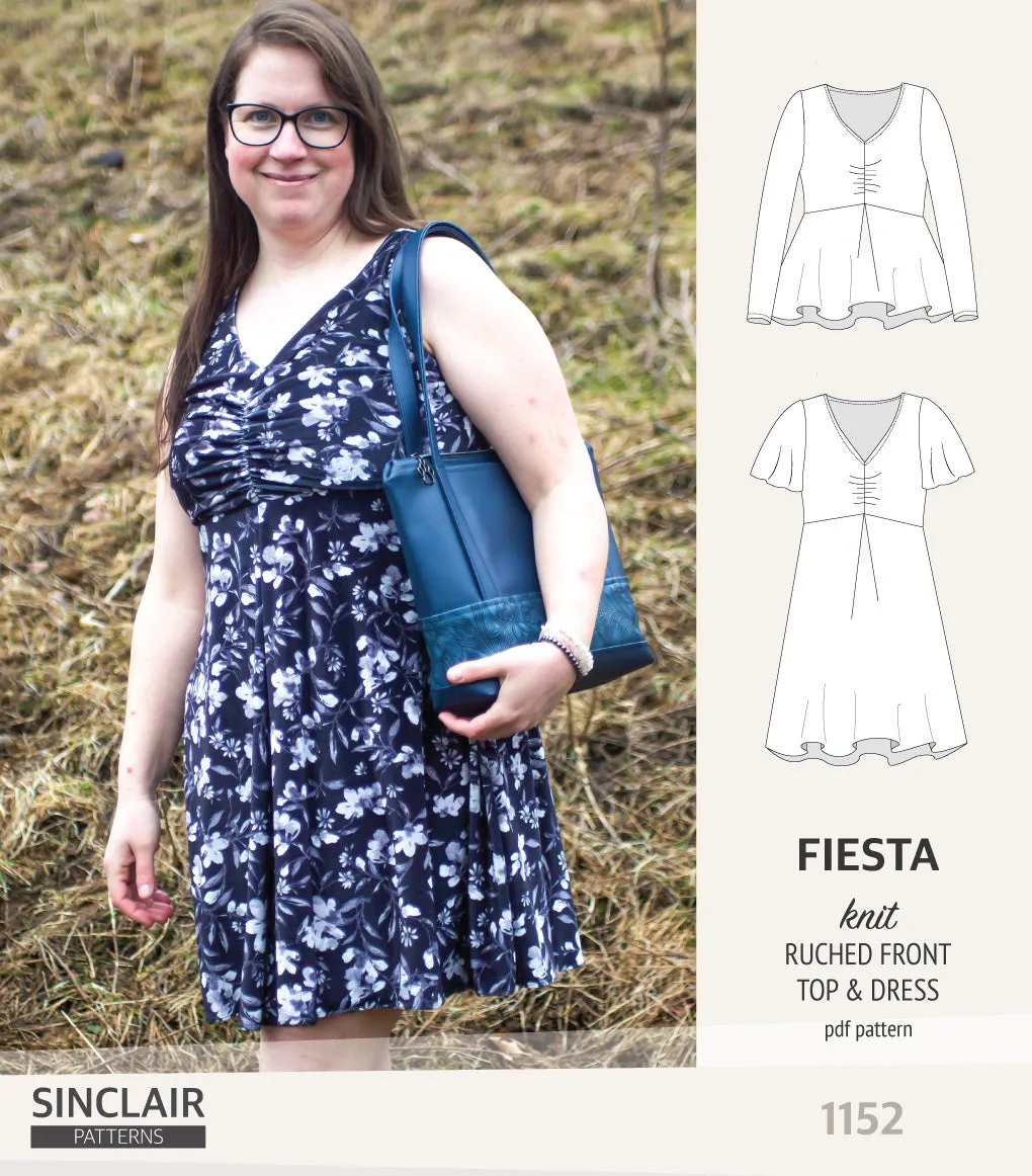 Fiesta ruched bust knit top and dress (PDF)