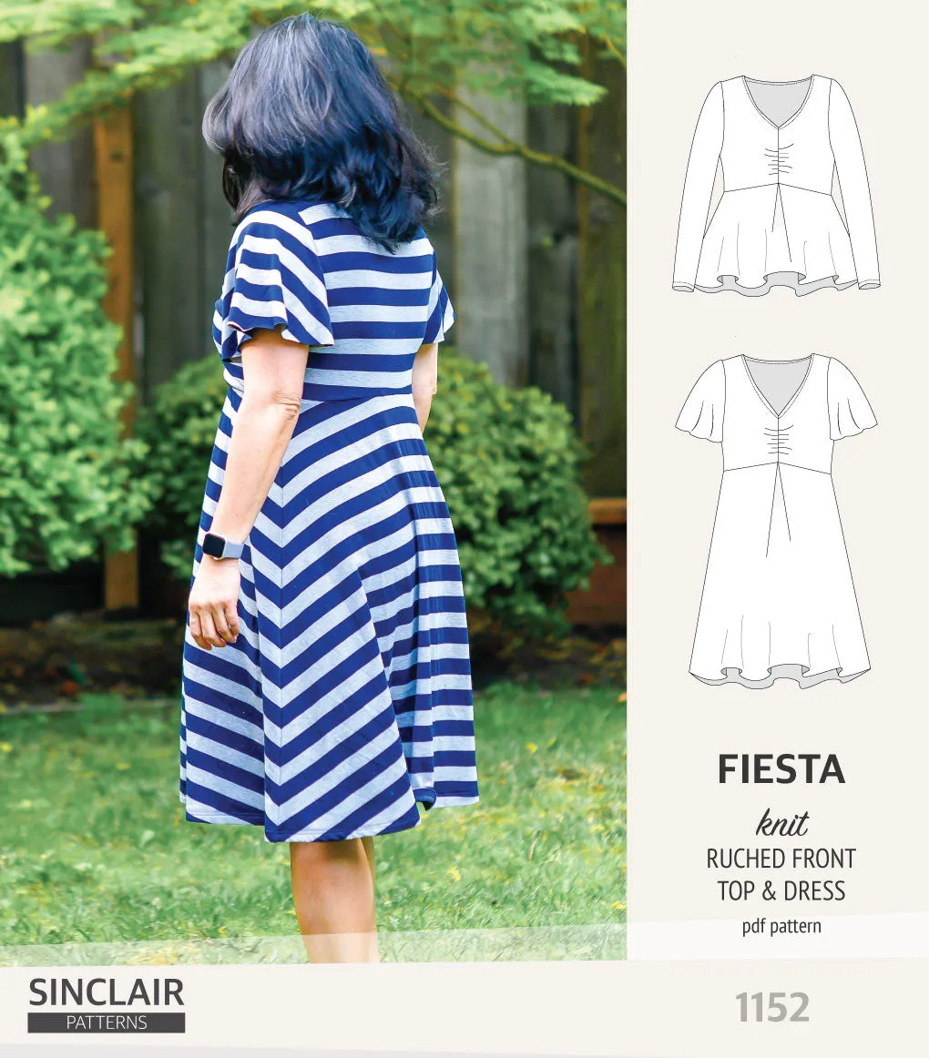 Fiesta ruched bust knit top and dress (PDF)