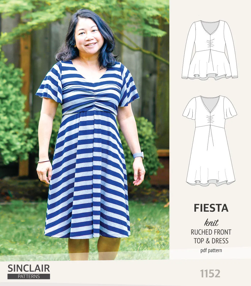 Fiesta ruched bust knit top and dress (PDF)