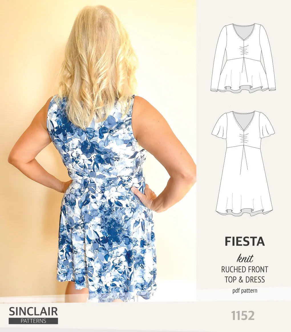 Fiesta ruched bust knit top and dress (PDF)