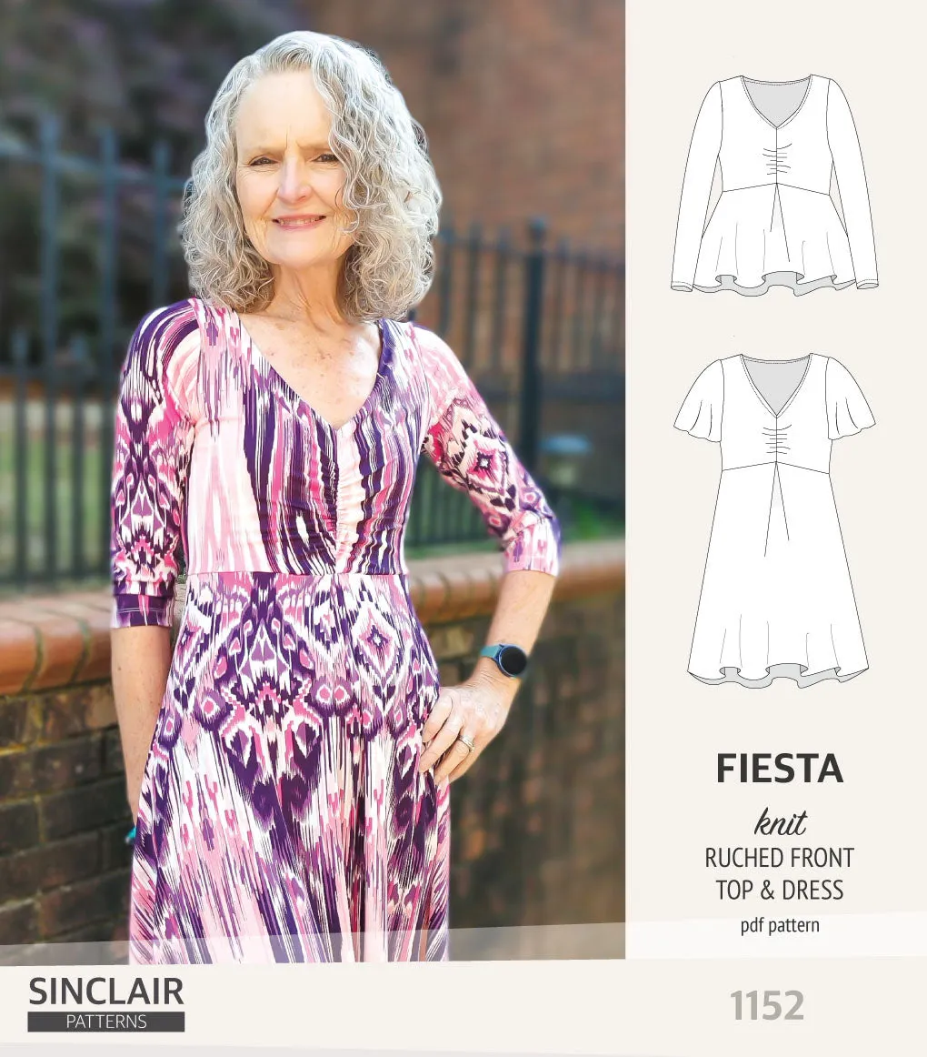 Fiesta ruched bust knit top and dress (PDF)