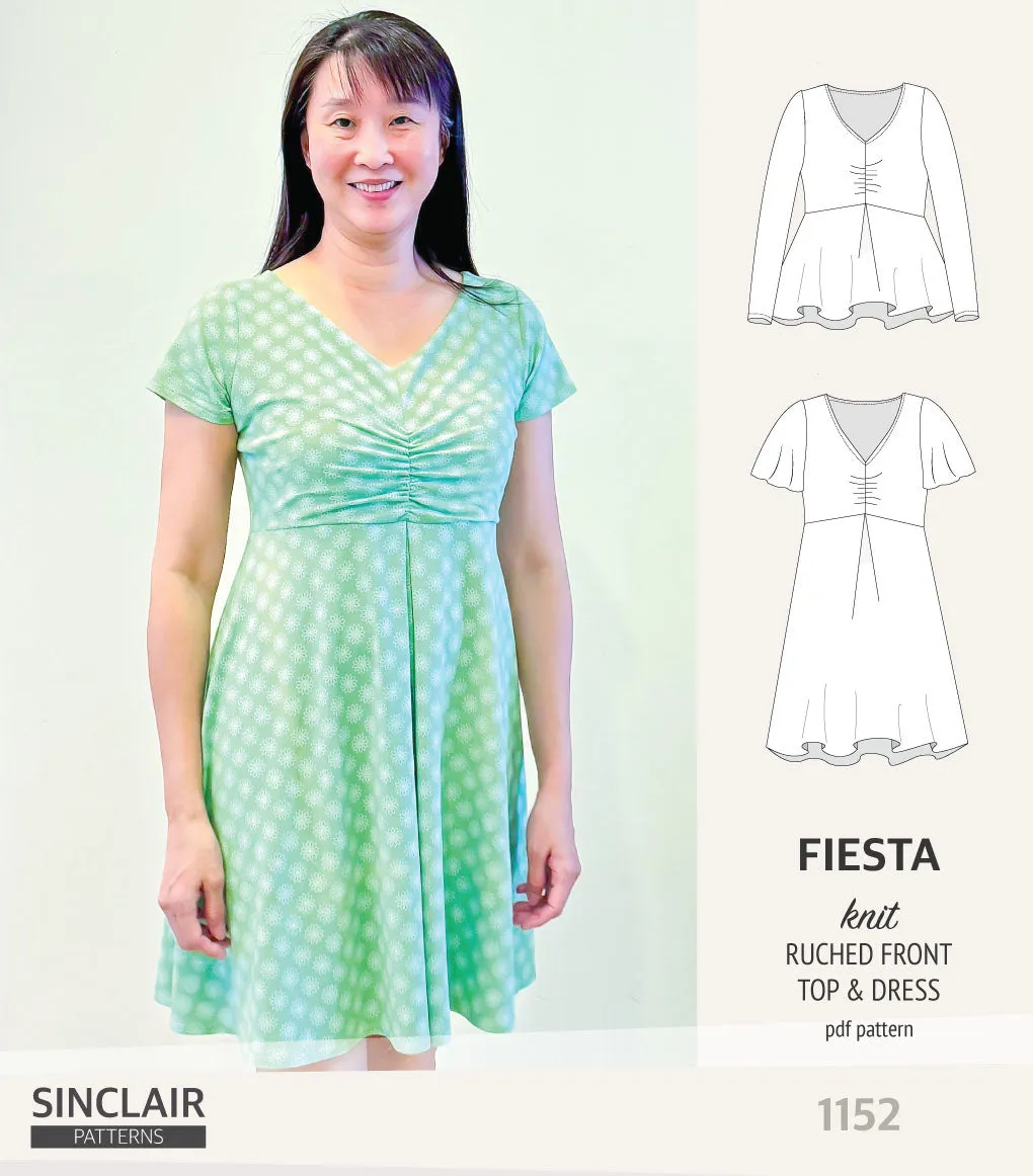Fiesta ruched bust knit top and dress (PDF)