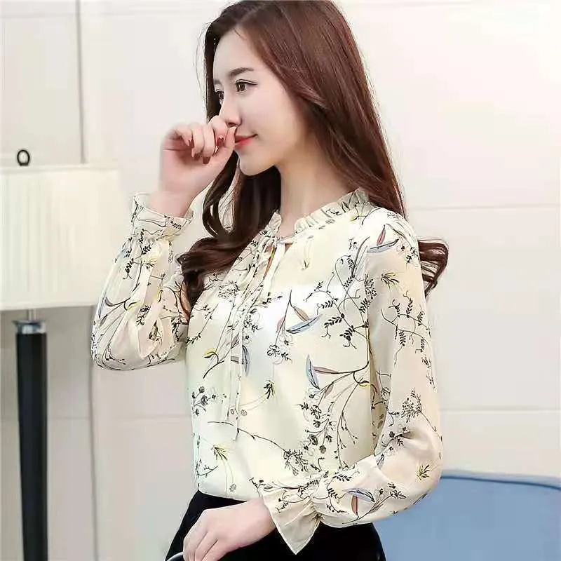 Floral Lace Up Blouse for Women