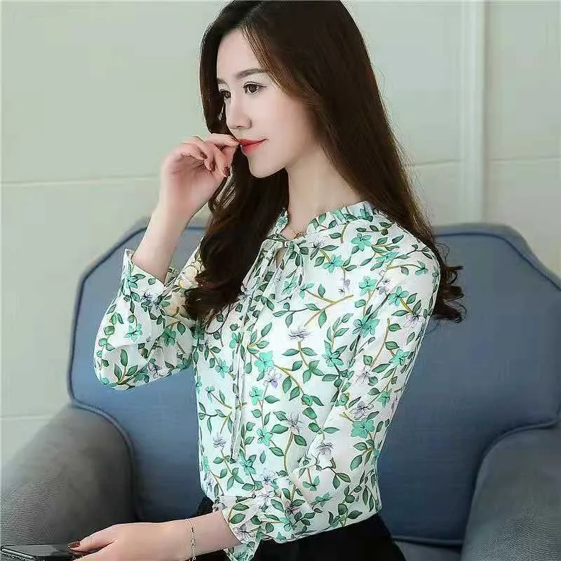 Floral Lace Up Blouse for Women