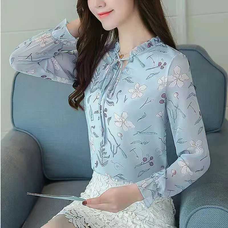 Floral Lace Up Blouse for Women