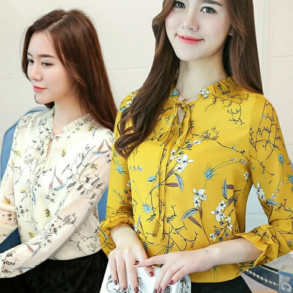 Floral Lace Up Blouse for Women