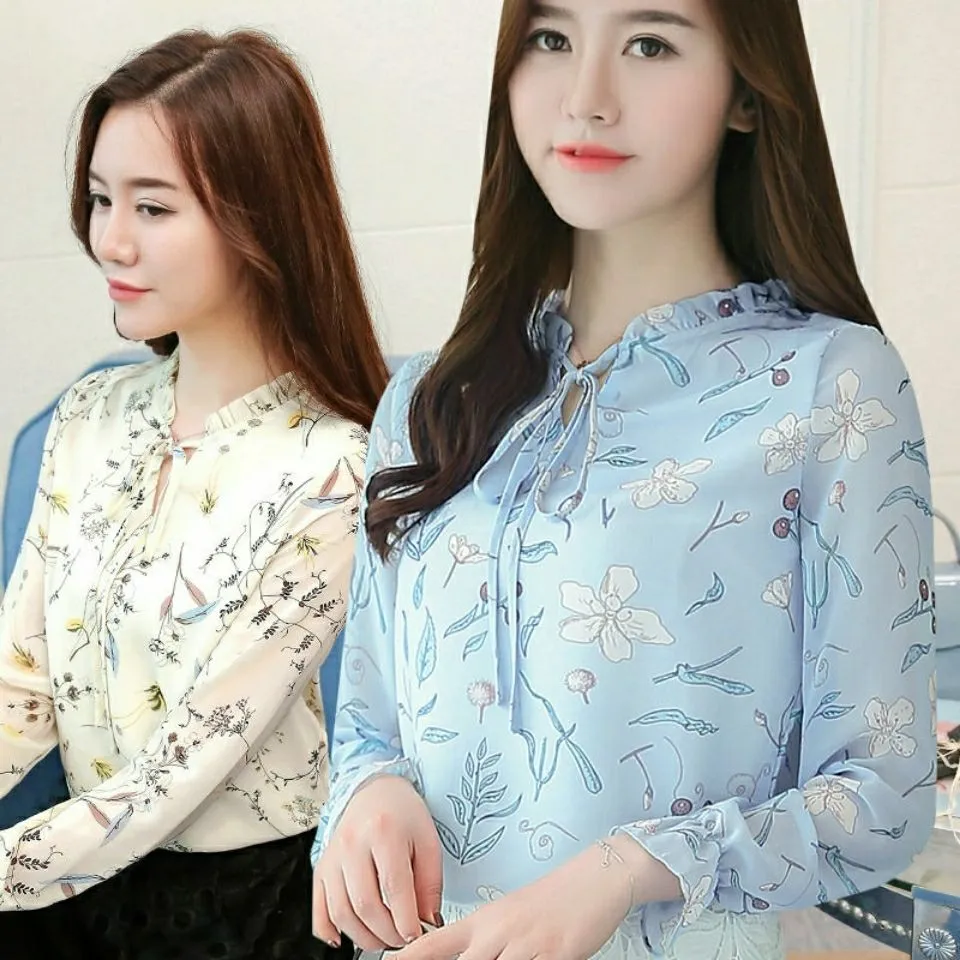 Floral Lace Up Blouse for Women