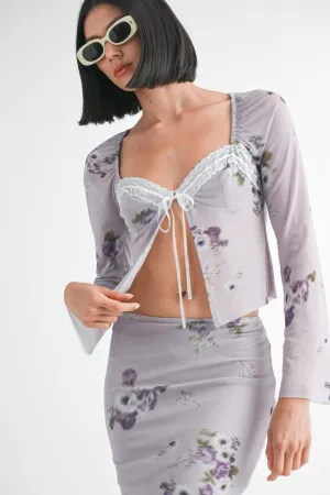 Fly Away Floral Top with Lace