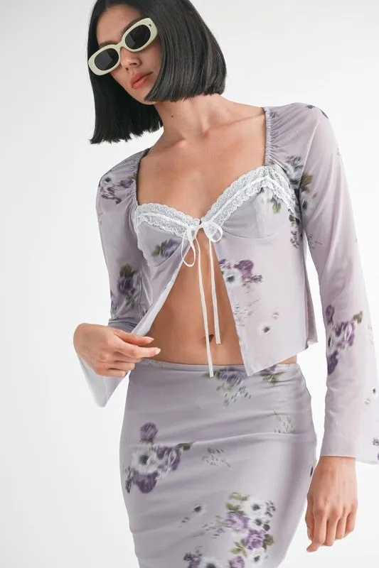 Fly Away Floral Top with Lace