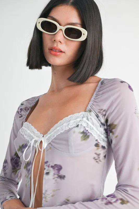 Fly Away Floral Top with Lace