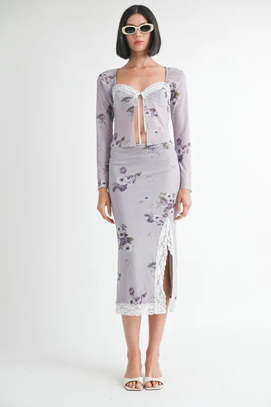 Fly Away Floral Top with Lace
