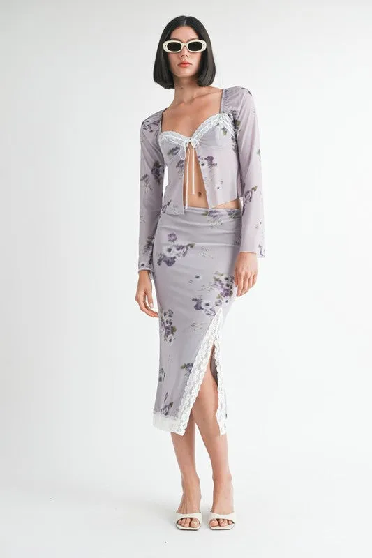 Fly Away Floral Top with Lace