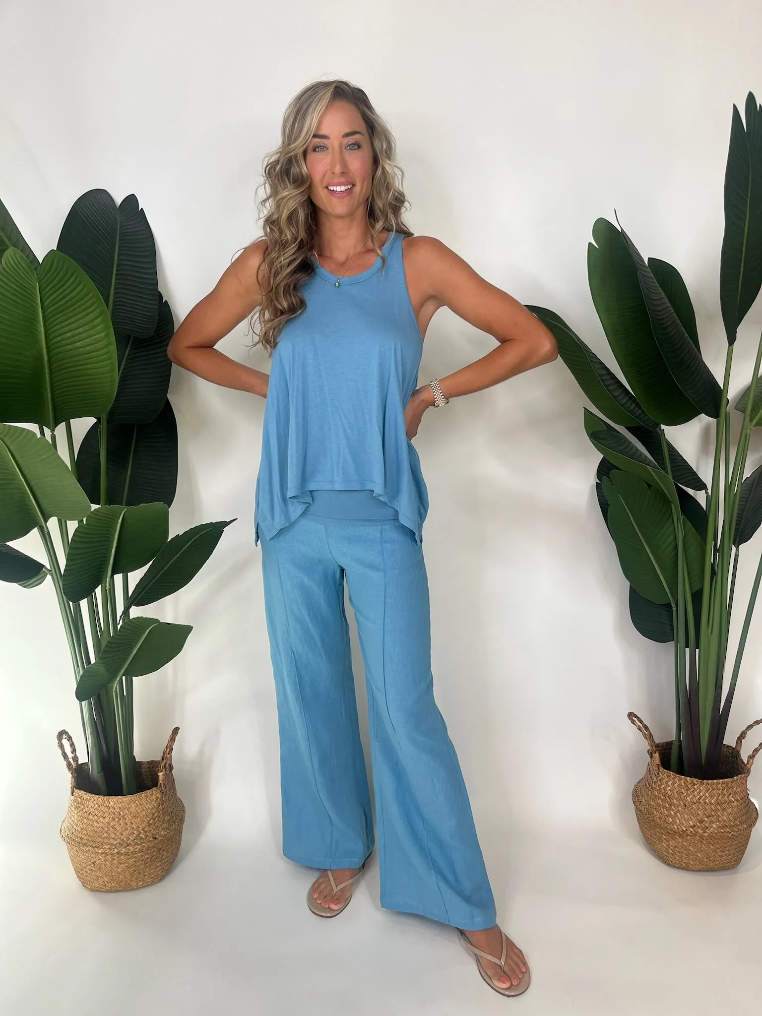 Fresh Laundry Foldover Linen Pant