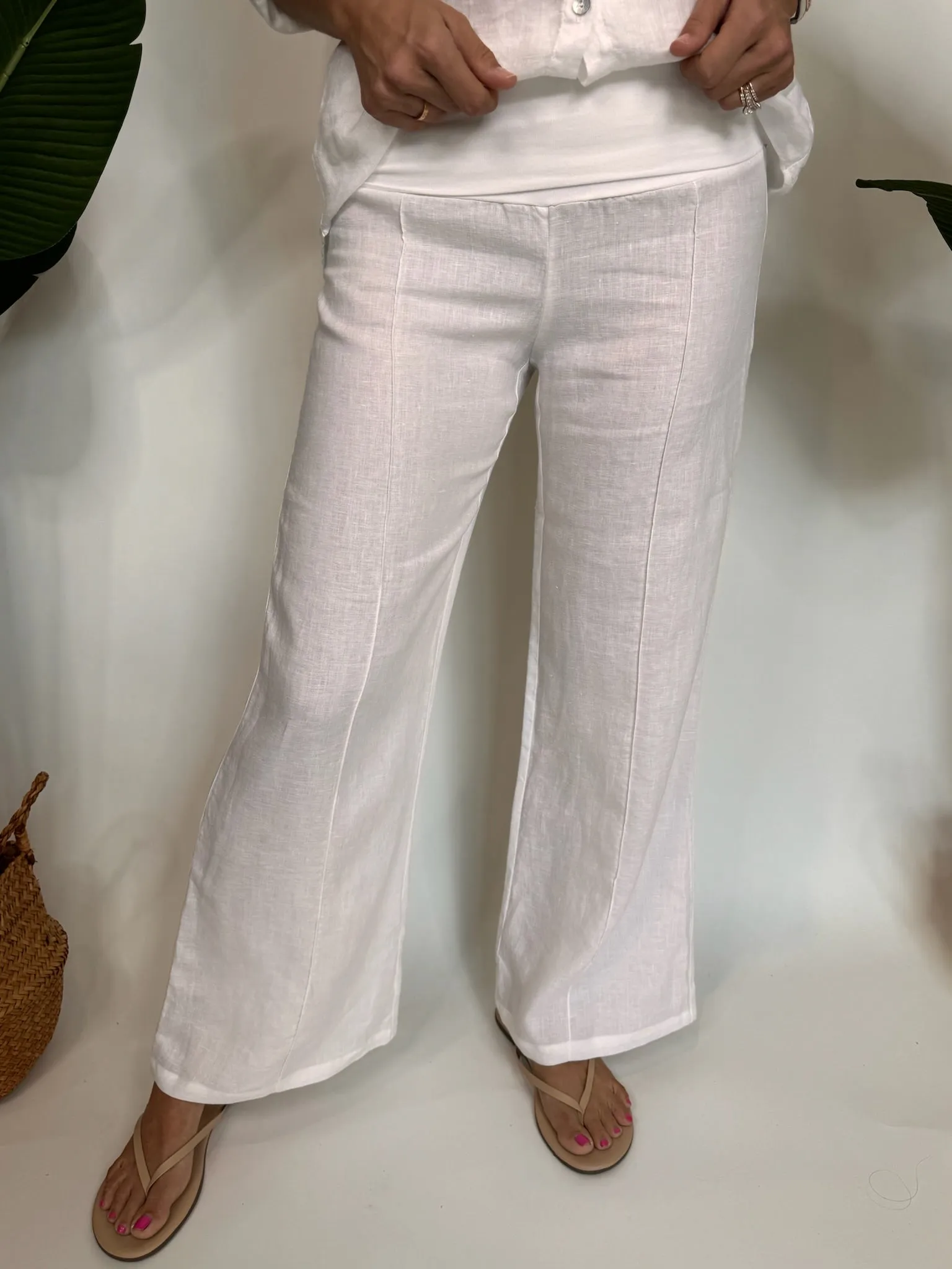 Fresh Laundry Foldover Linen Pant