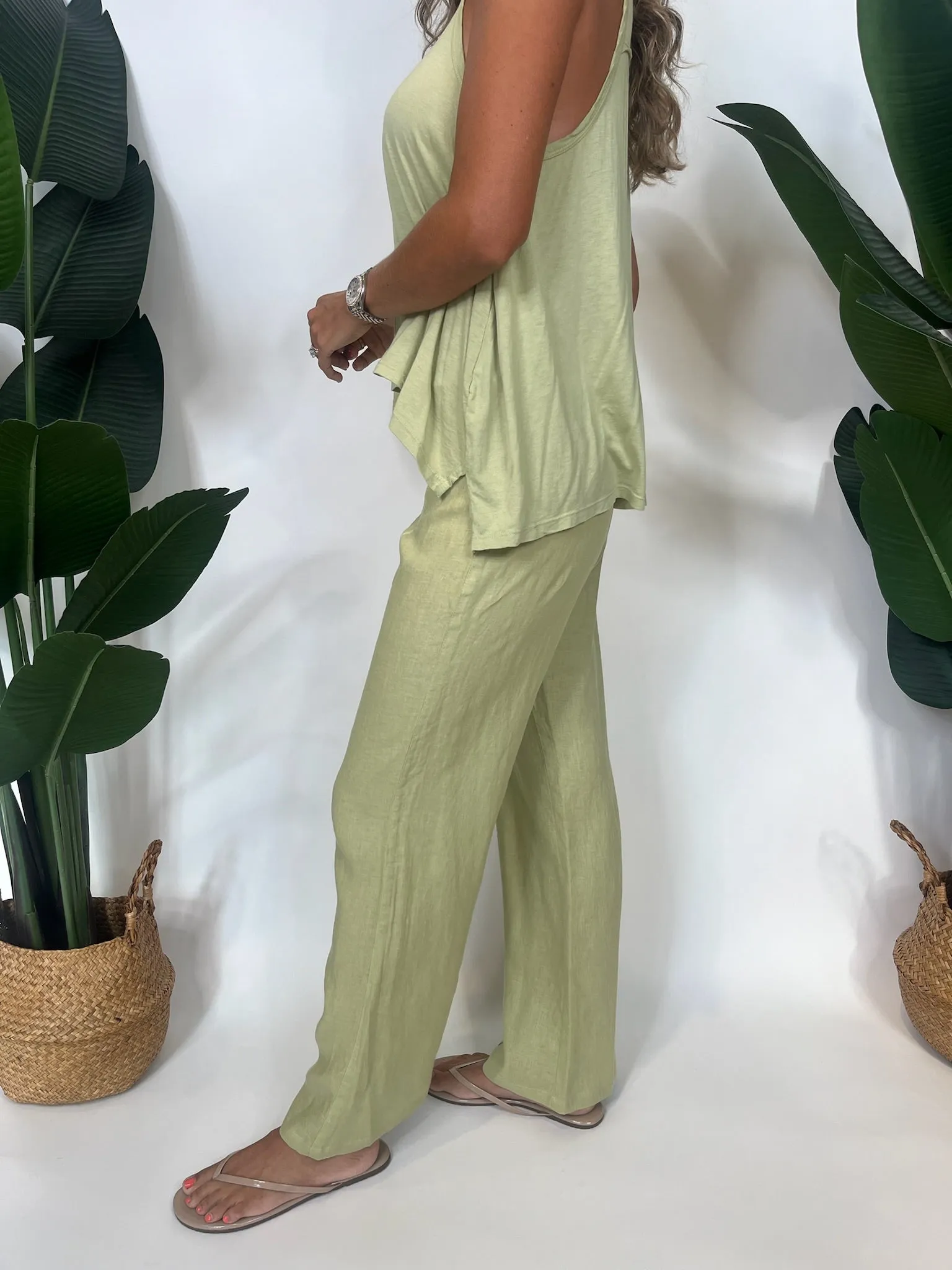 Fresh Laundry Foldover Linen Pant