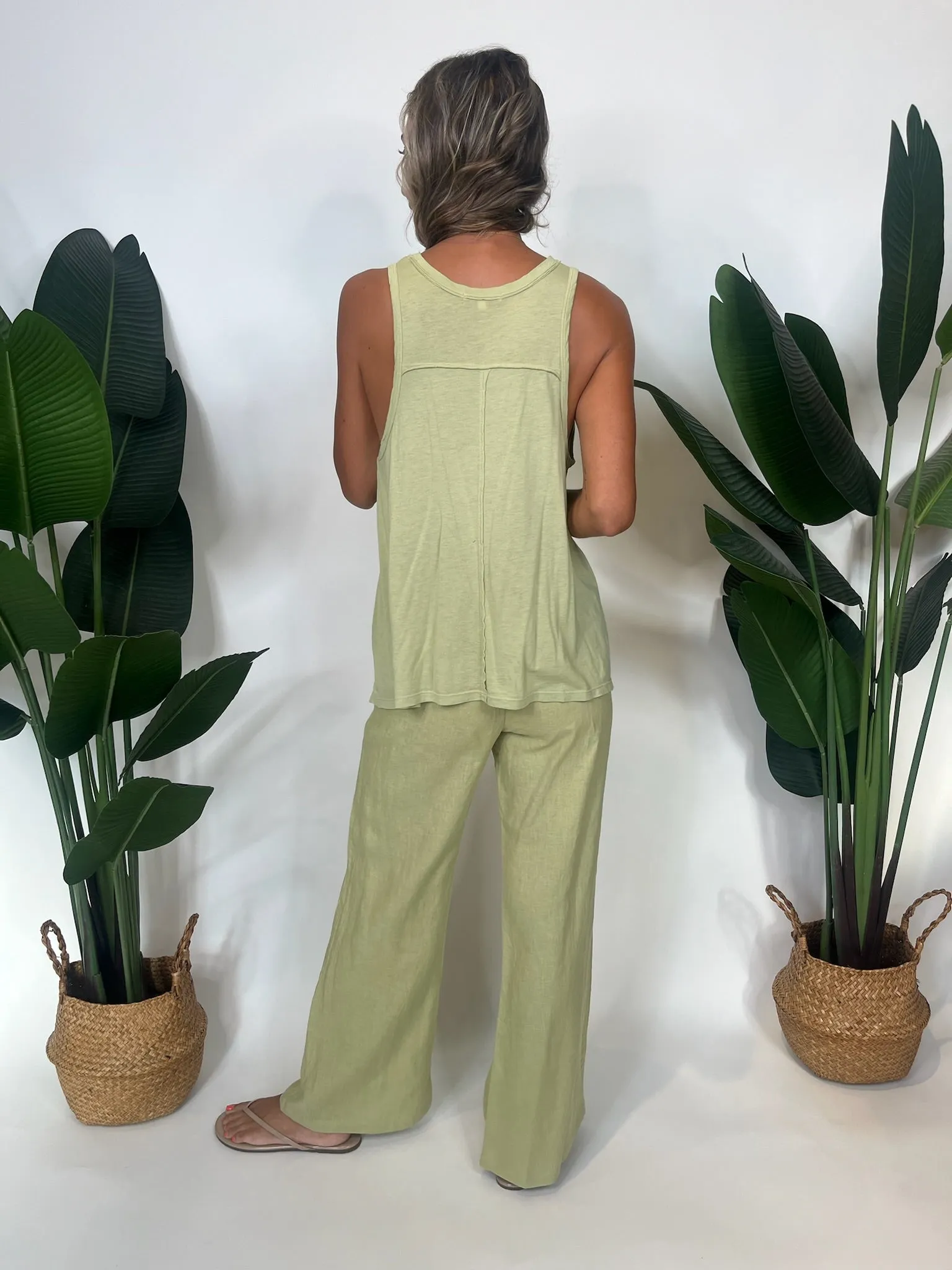 Fresh Laundry Foldover Linen Pant