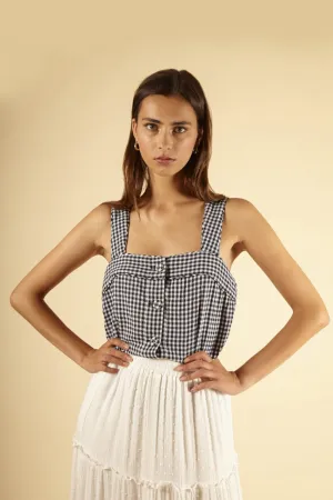 Frnch Colyne Gingham Top (Navy) - FINAL SALE