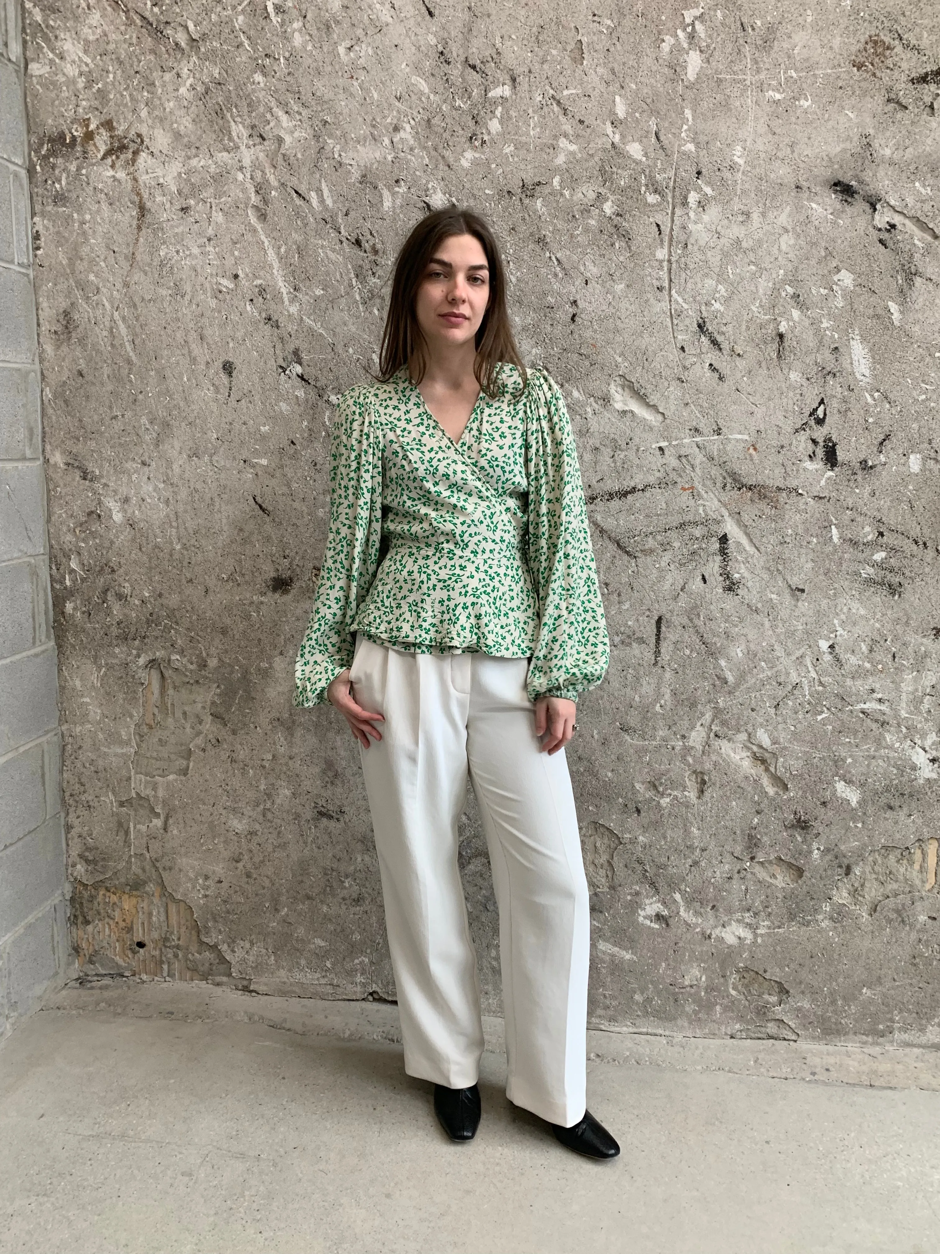 Ganni vine wrap top