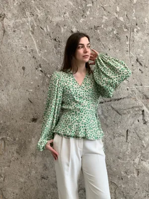 Ganni vine wrap top