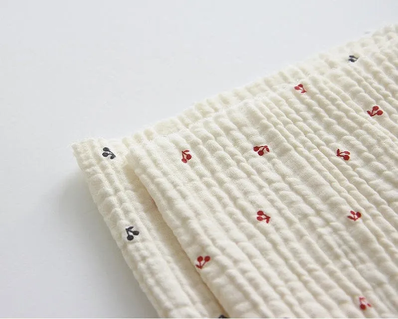 Gauze Fabric, Wrinkled Cotton Gauze, Crinkle Gauze, Triple Layers, Cherry - Red or Navy - 51 Inches Wide - By the Yard 39923-1