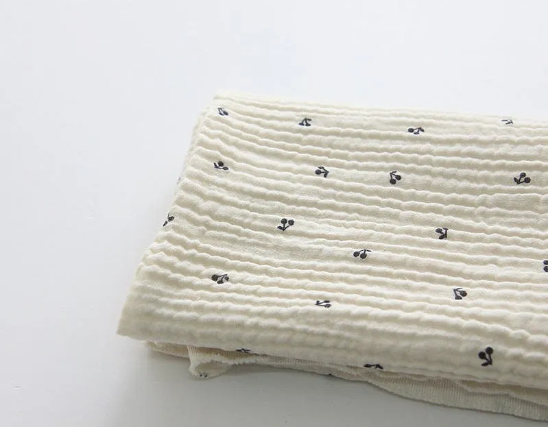 Gauze Fabric, Wrinkled Cotton Gauze, Crinkle Gauze, Triple Layers, Cherry - Red or Navy - 51 Inches Wide - By the Yard 39923-1