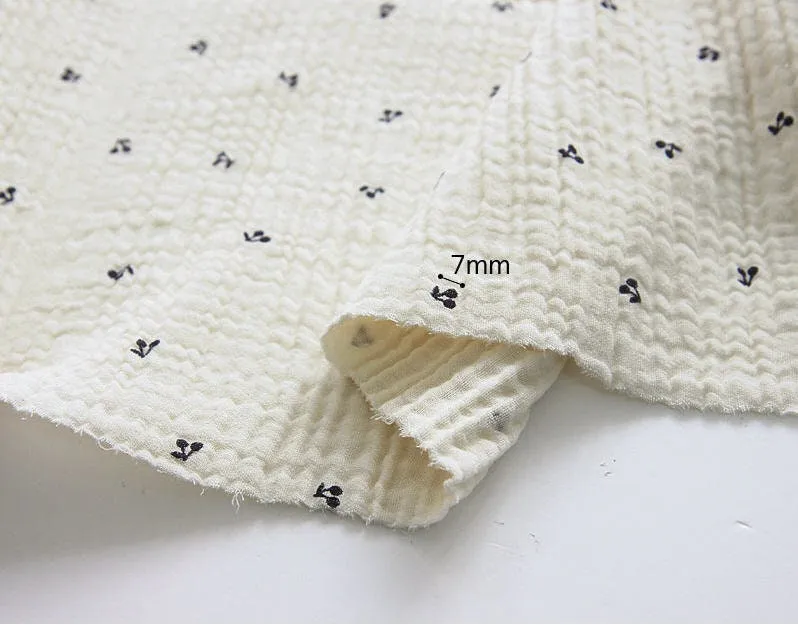 Gauze Fabric, Wrinkled Cotton Gauze, Crinkle Gauze, Triple Layers, Cherry - Red or Navy - 51 Inches Wide - By the Yard 39923-1