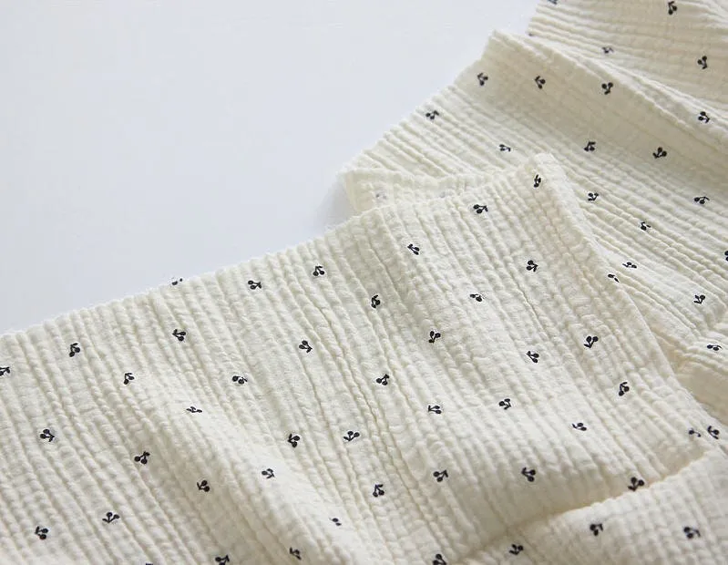 Gauze Fabric, Wrinkled Cotton Gauze, Crinkle Gauze, Triple Layers, Cherry - Red or Navy - 51 Inches Wide - By the Yard 39923-1