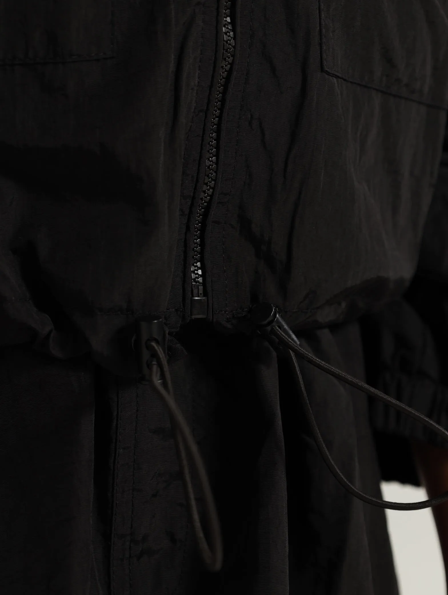 Girls Taslon Utility Jacket - Black