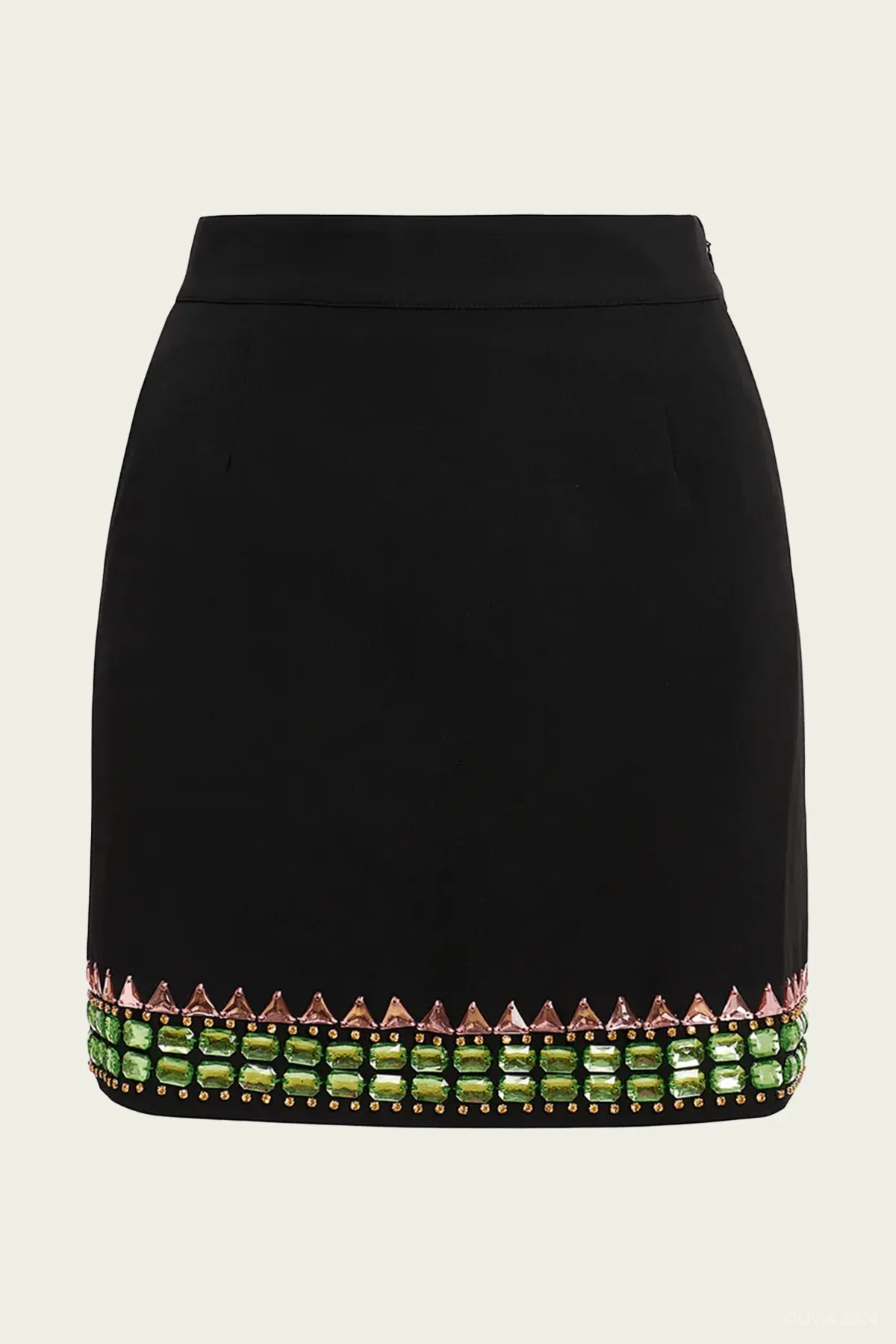 Glaciers Rhinestone Embellished Mini Skirt in Black