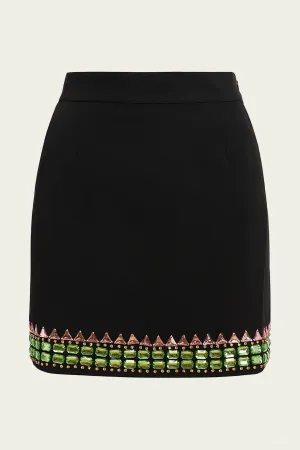 Glaciers Rhinestone Embellished Mini Skirt in Black