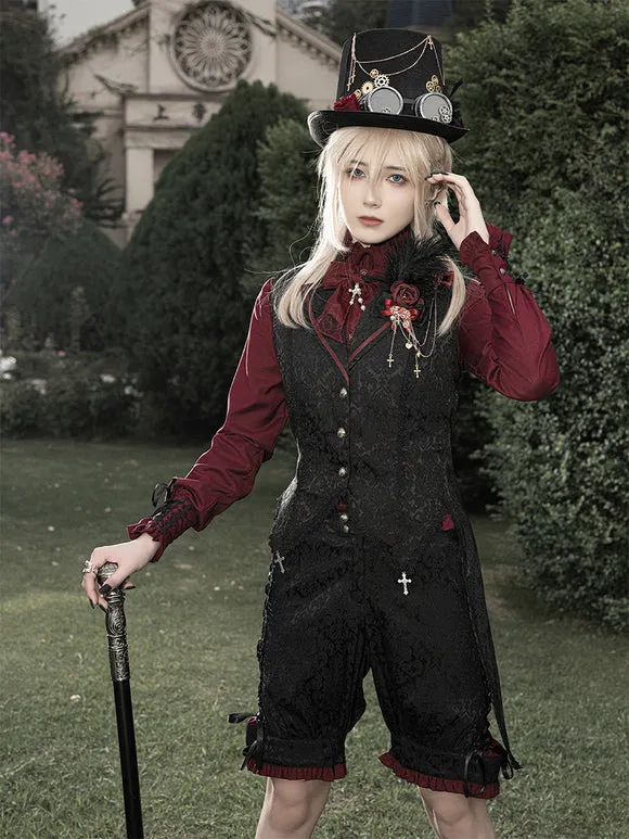 Gothic Lolita Blouses Ruffles Bows Lolita Top Long Sleeves Gray Lolita Shirt